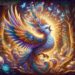 A mystical depiction of the Alkonost singing in a magical forest, surrounded by ethereal light and enchanted creatures.