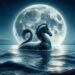 Depicted gliding through the water under a full moon, the Hippocampus is set against a calm sea with gentle waves and the reflection of the moon on the water's surface, capturing its connection to the moon and its role as a symbol of mystery and magic.