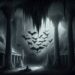 In a shadowy cave with eerie stalactites, the fully transformed Minyades are shown hanging from the ceiling as bats. Retaining a hint of their former human elegance, the cave's gloomy atmosphere reflects their fate as eternal prisoners, encapsulating the final stage of their tragic story and blending elements of Greek mythology with the supernatural.