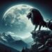 The Myrmecoleon is shown perched atop a rocky outcrop in a mystical, moonlit mountain range. The moonlight accentuates its majestic lion's mane and the intricate segments of its ant body, symbolizing wisdom and strength. This portrayal captures the creature as a solitary guardian of the mountains, reflecting its mythical essence.