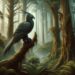 Illustrated in a mystical forest setting in New Zealand, the Poukai perches on a towering kauri tree amidst dense native ferns and mist, embodying its role as a guardian of the natural world and Maori heritage.