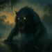 Illustration of the Bunyip emerging from a swamp